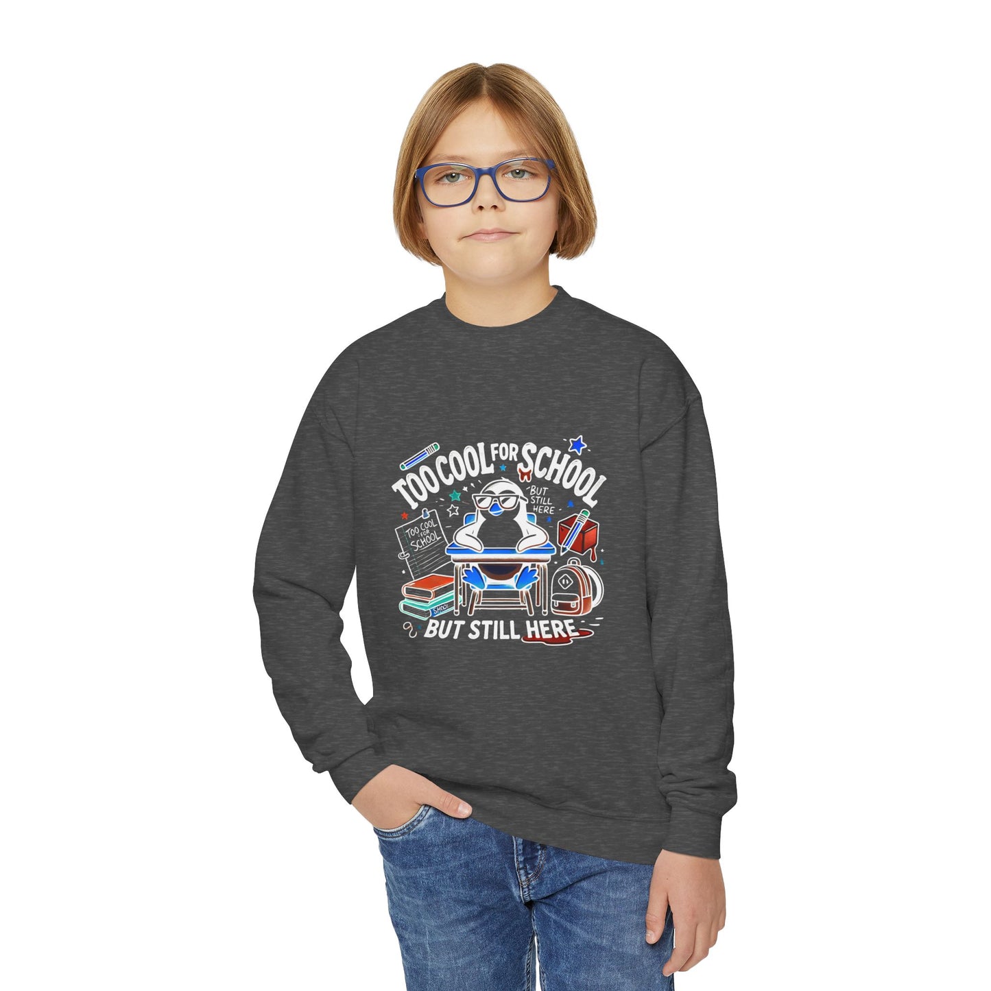 Too Cool for School Kids Crewneck Sweatshirt