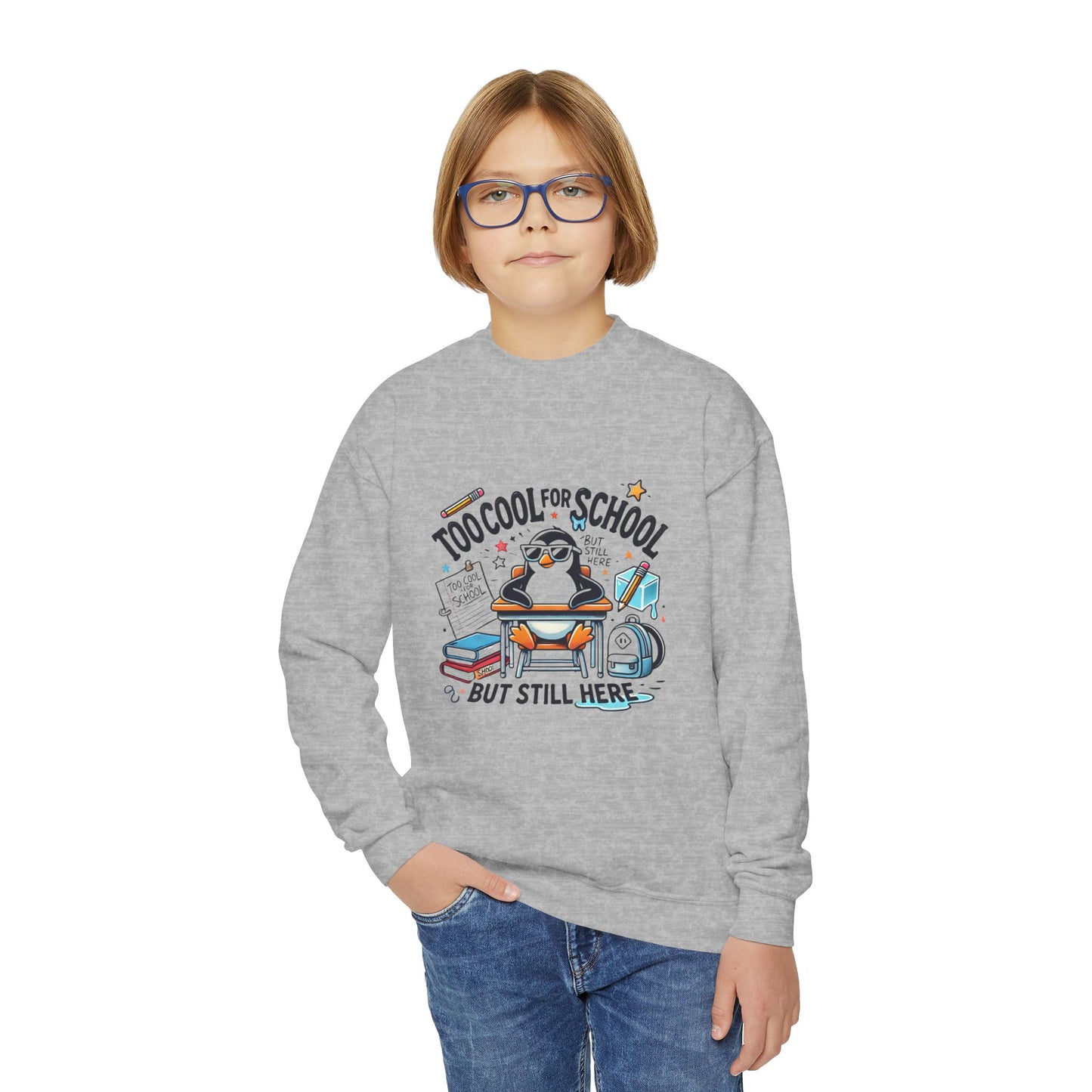 Too Cool for School Kids Crewneck Sweatshirt