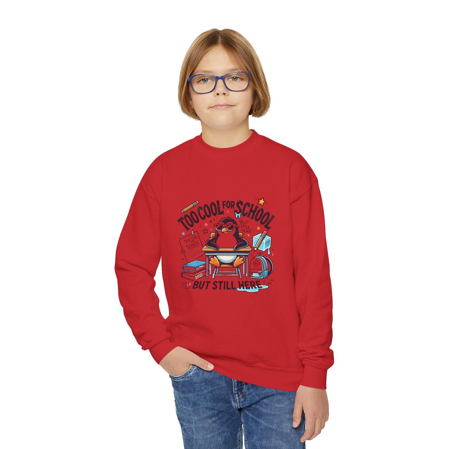 Too Cool for School Kids Crewneck Sweatshirt