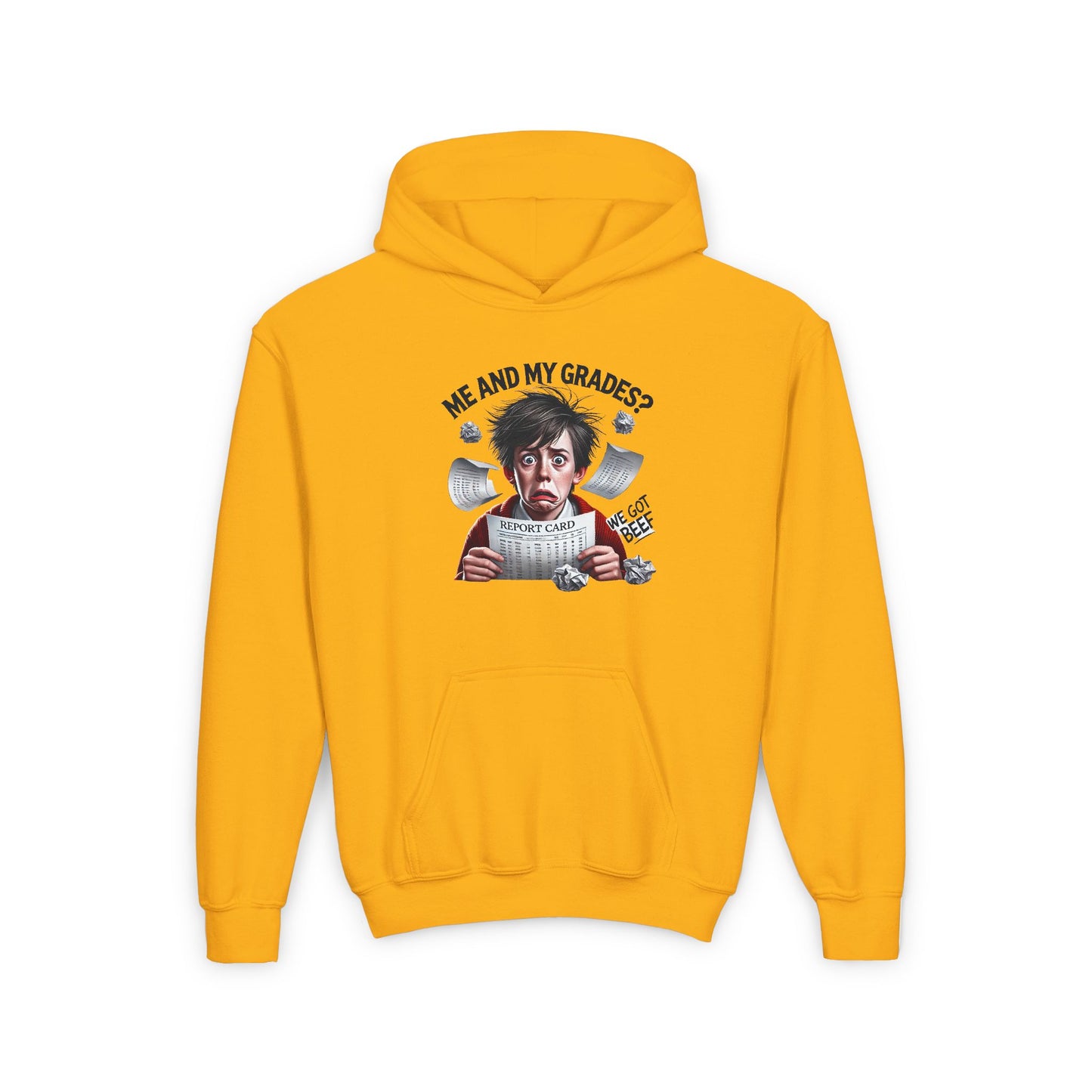 Funny Youth Hoodie - 'Me and My Grades' (Design A)