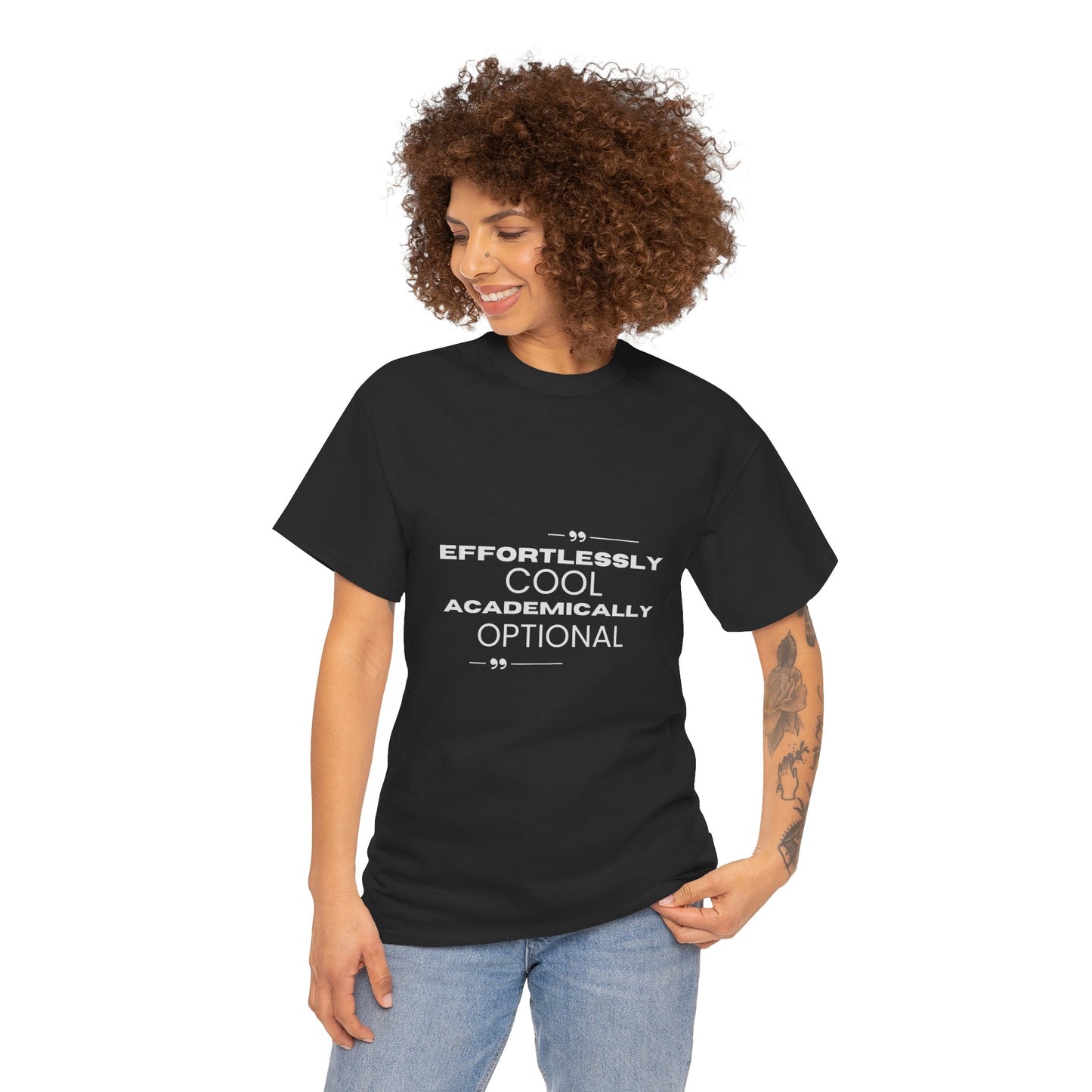 Effortlessly Cool Academically Optional_ Unisex Heavy Cotton Tee