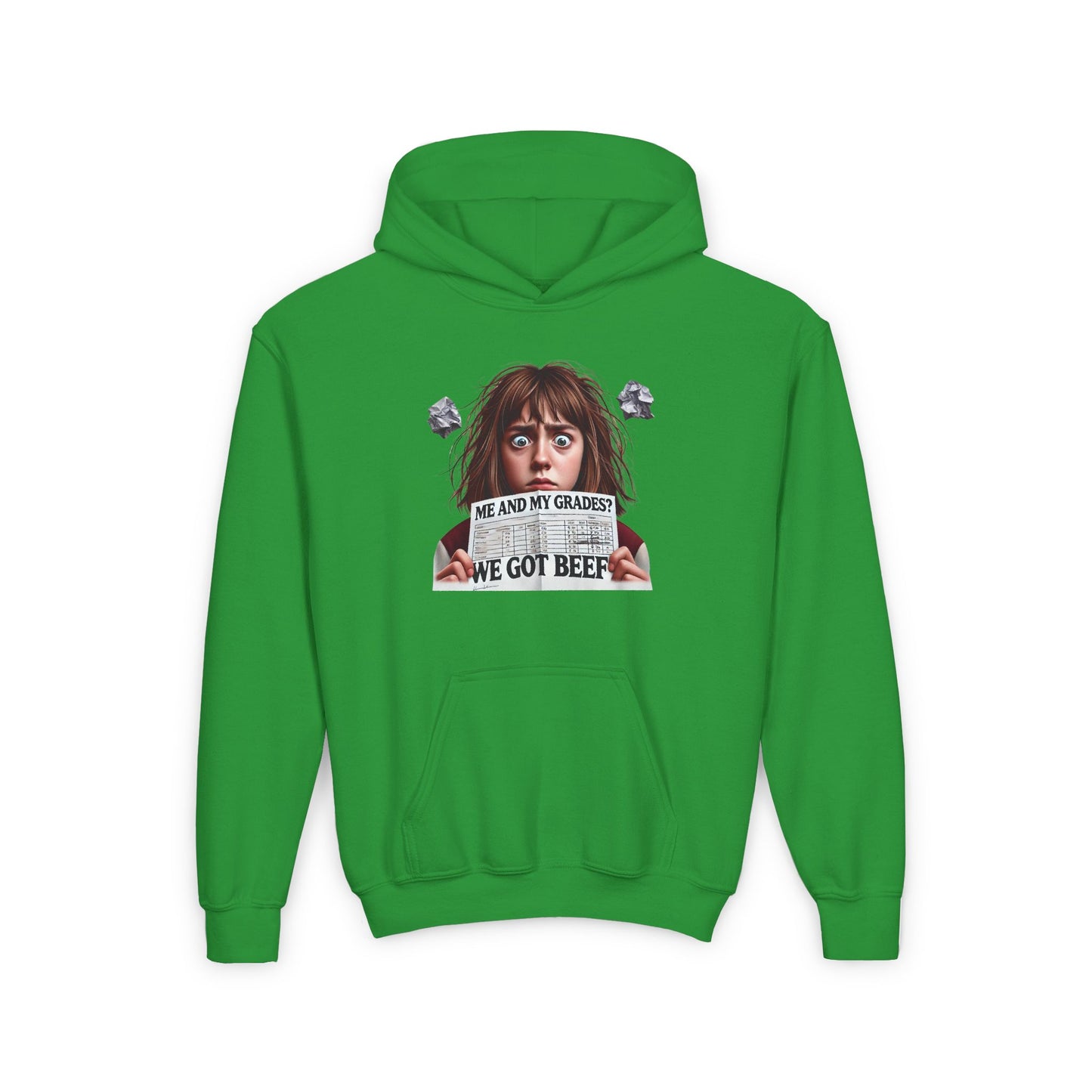 Funny Youth Hoodie - "Me and My Grades?" (Design C)