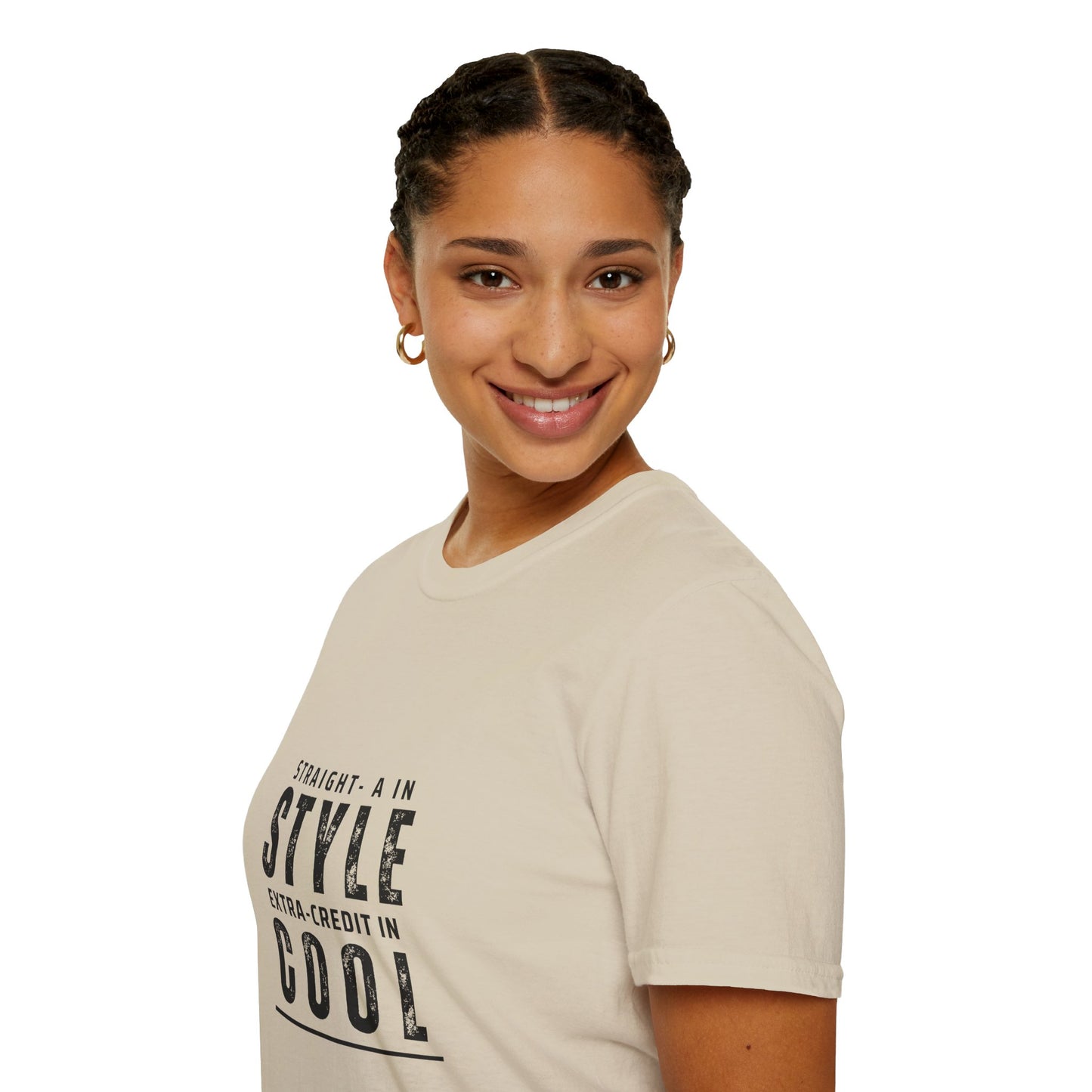 Straight-A in Style, Extra-Credit in School Unisex Soft Style Tee