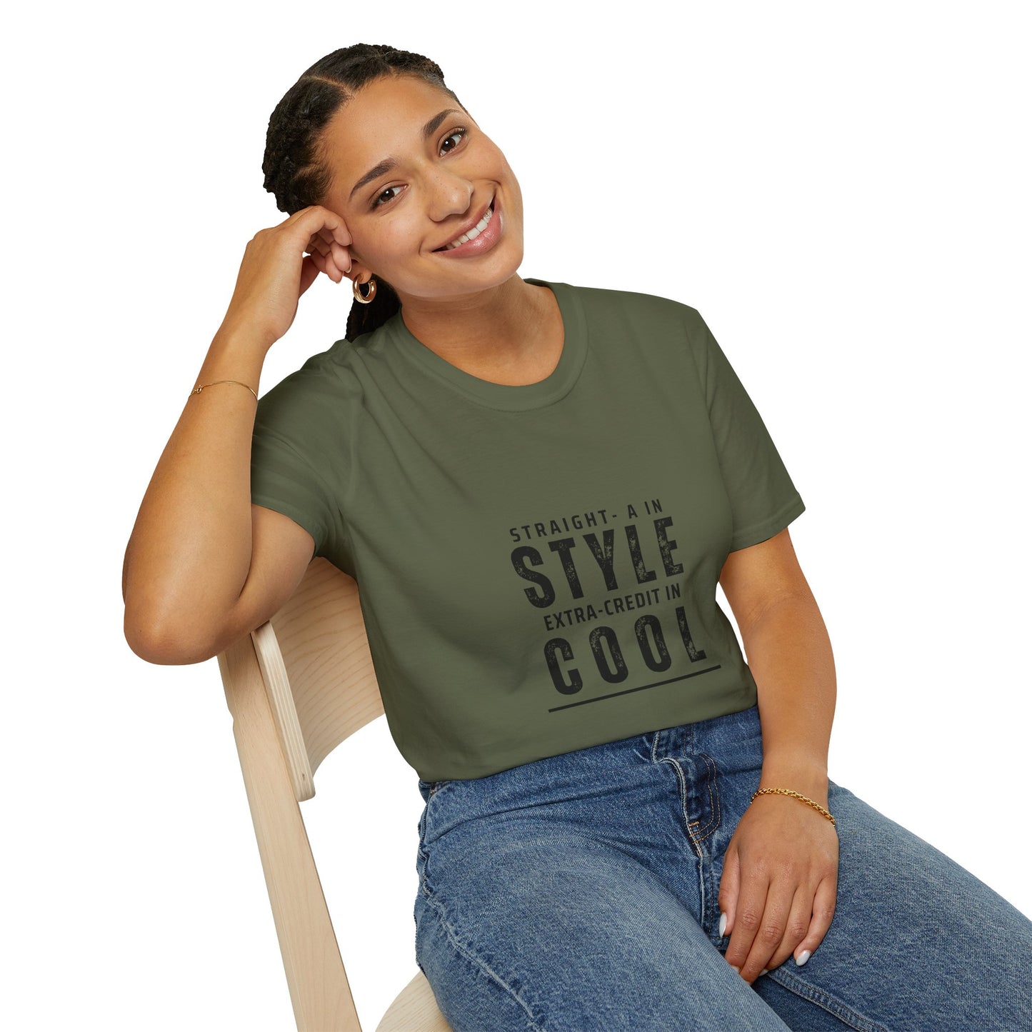 Straight-A in Style, Extra-Credit in School Unisex Soft Style Tee