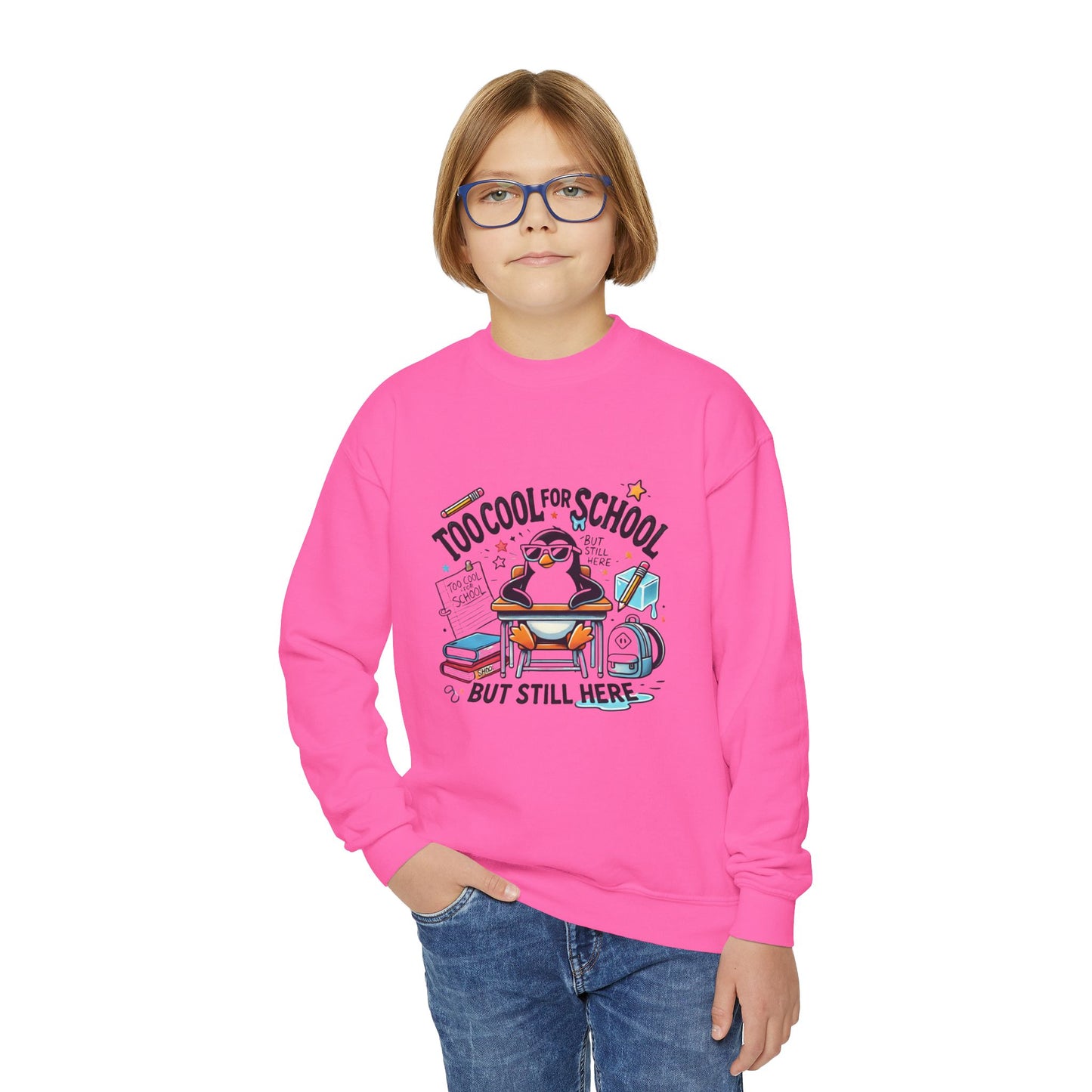 Too Cool for School Kids Crewneck Sweatshirt