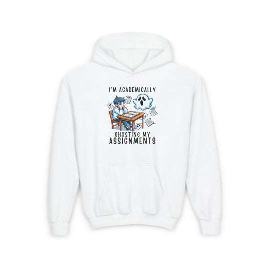 Youth Hooded Sweatshirt - I'm Academically Ghosting My Assignments