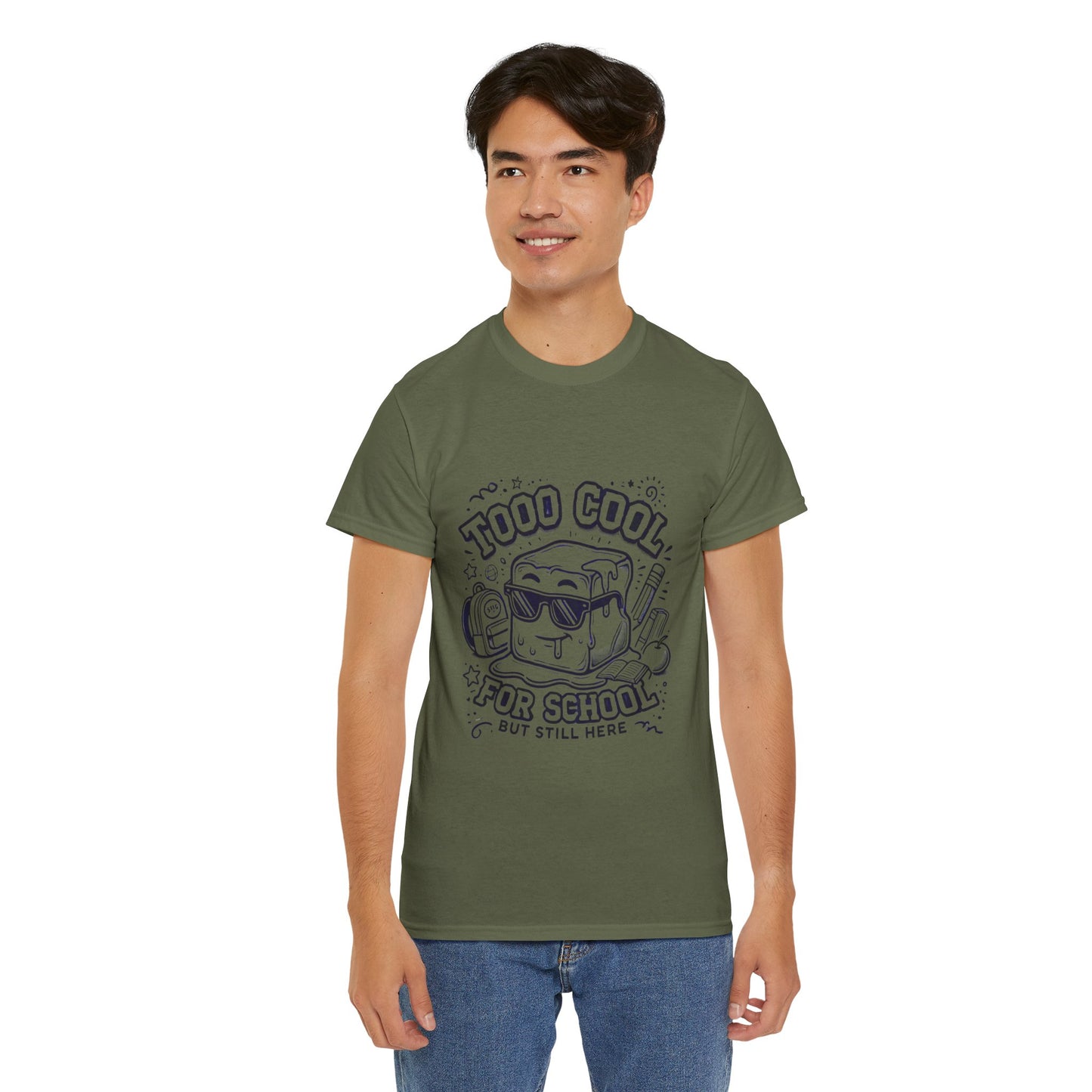 Too Cool for School-Unisex Heavy Cotton Tee for Adult