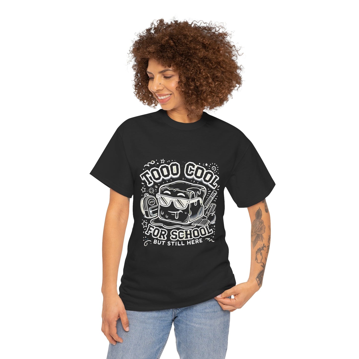 Too Cool for School-Unisex Heavy Cotton Tee for Adult