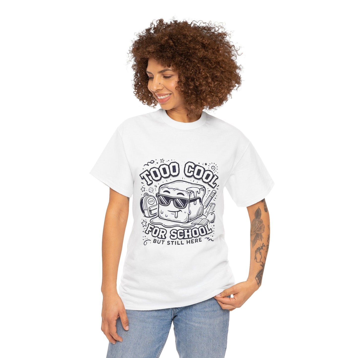 Too Cool for School-Unisex Heavy Cotton Tee for Adult