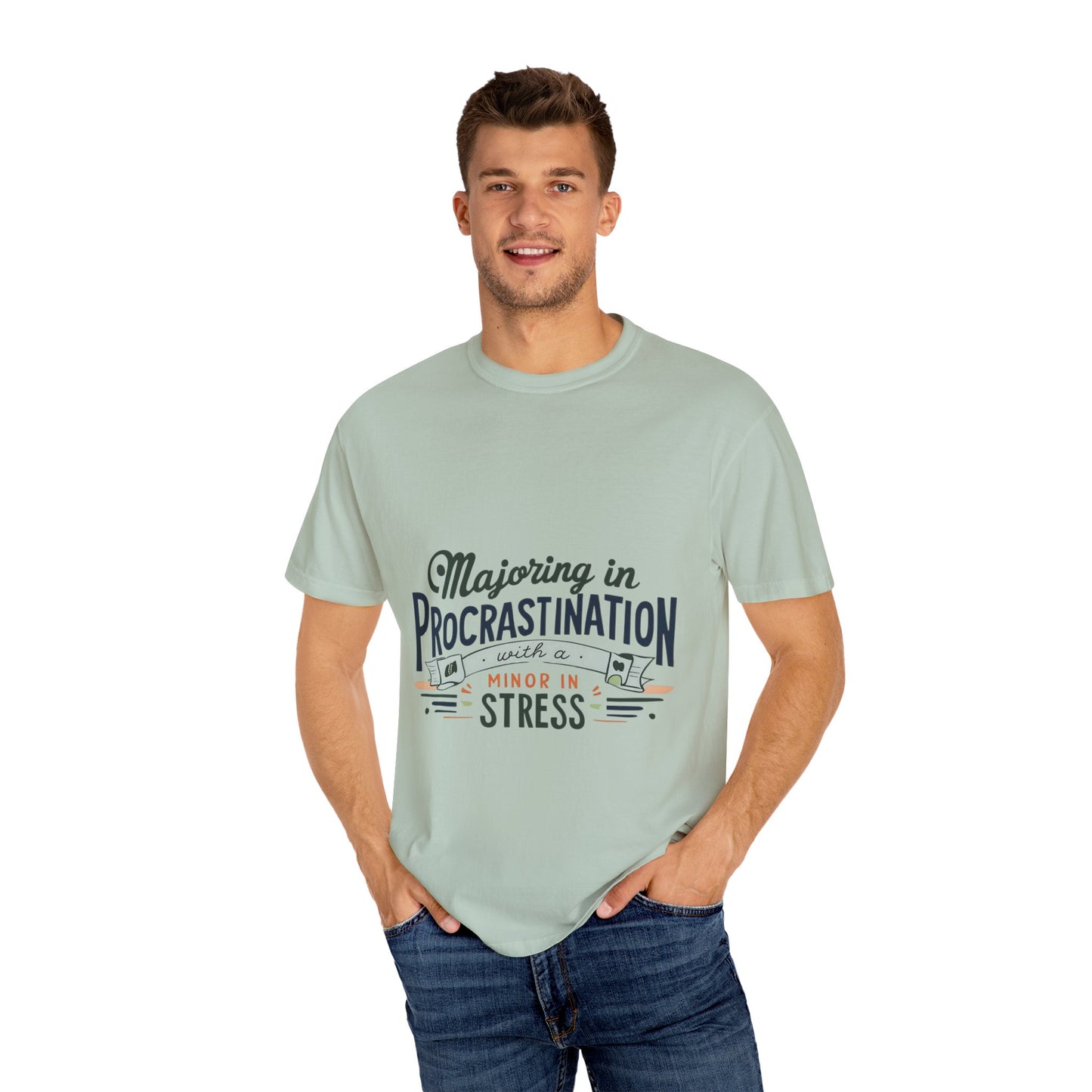 Funny Procrastination T-Shirt for Students - Unisex Garment-Dyed Tee