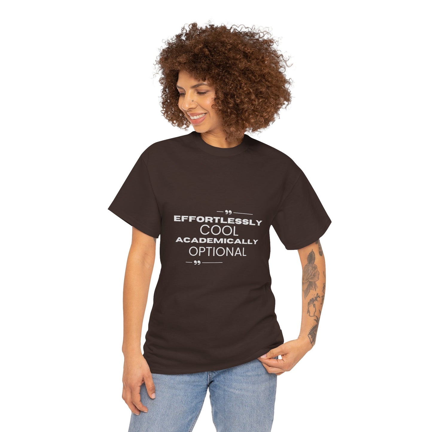 Effortlessly Cool Academically Optional_ Unisex Heavy Cotton Tee