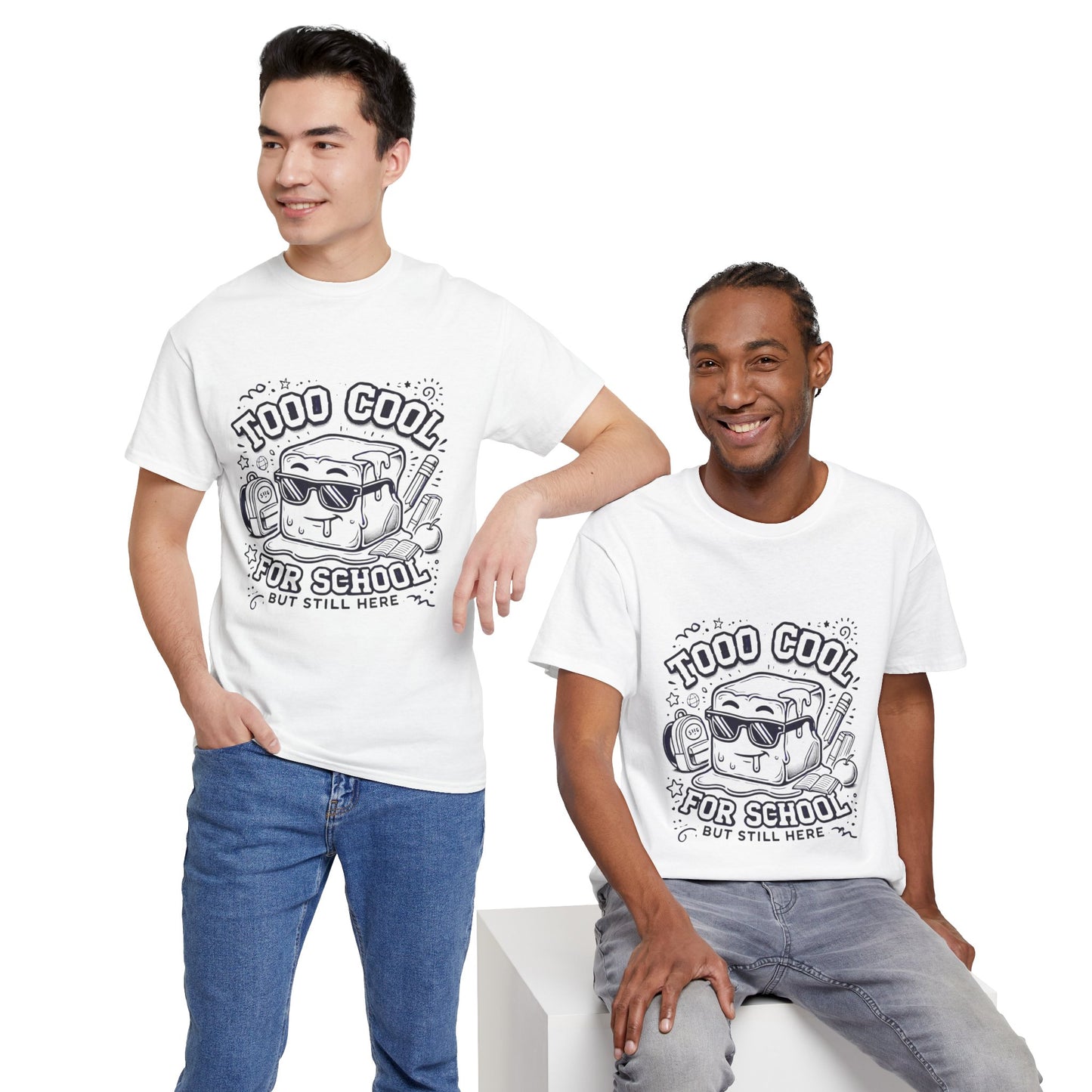 Too Cool for School-Unisex Heavy Cotton Tee for Adult