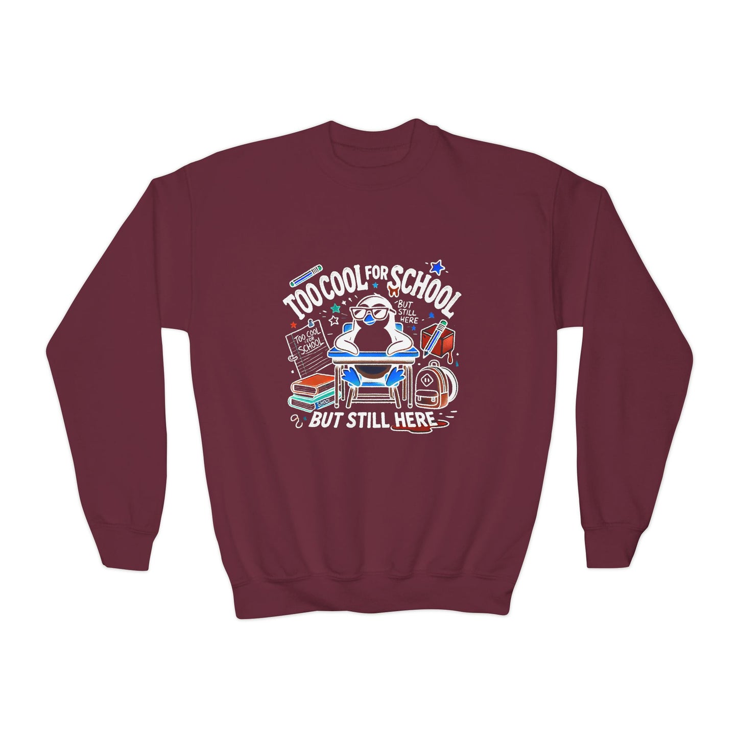 Too Cool for School Kids Crewneck Sweatshirt