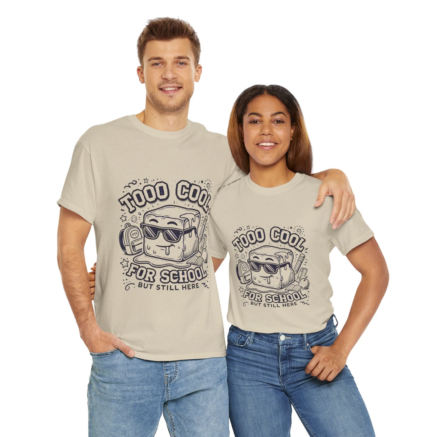 Too Cool for School-Unisex Heavy Cotton Tee for Adult