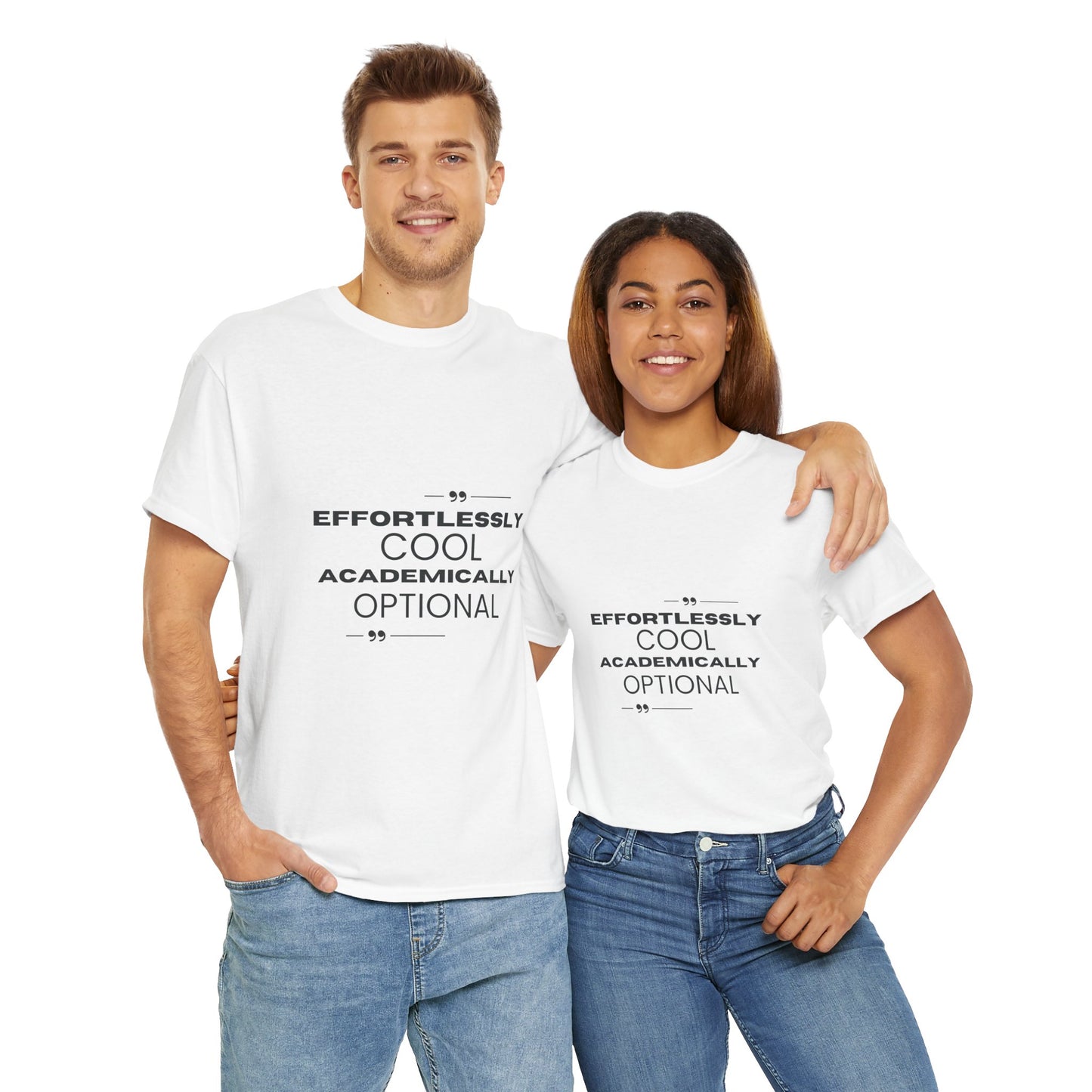 Effortlessly Cool Academically Optional_ Unisex Heavy Cotton Tee