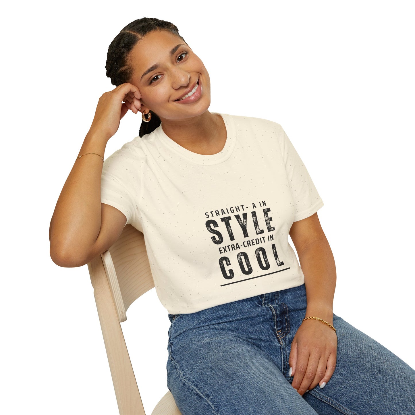 Straight-A in Style, Extra-Credit in School Unisex Soft Style Tee