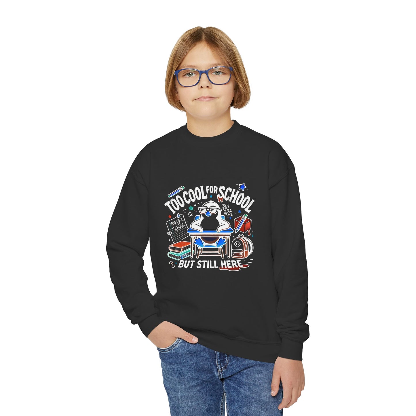 Too Cool for School Kids Crewneck Sweatshirt