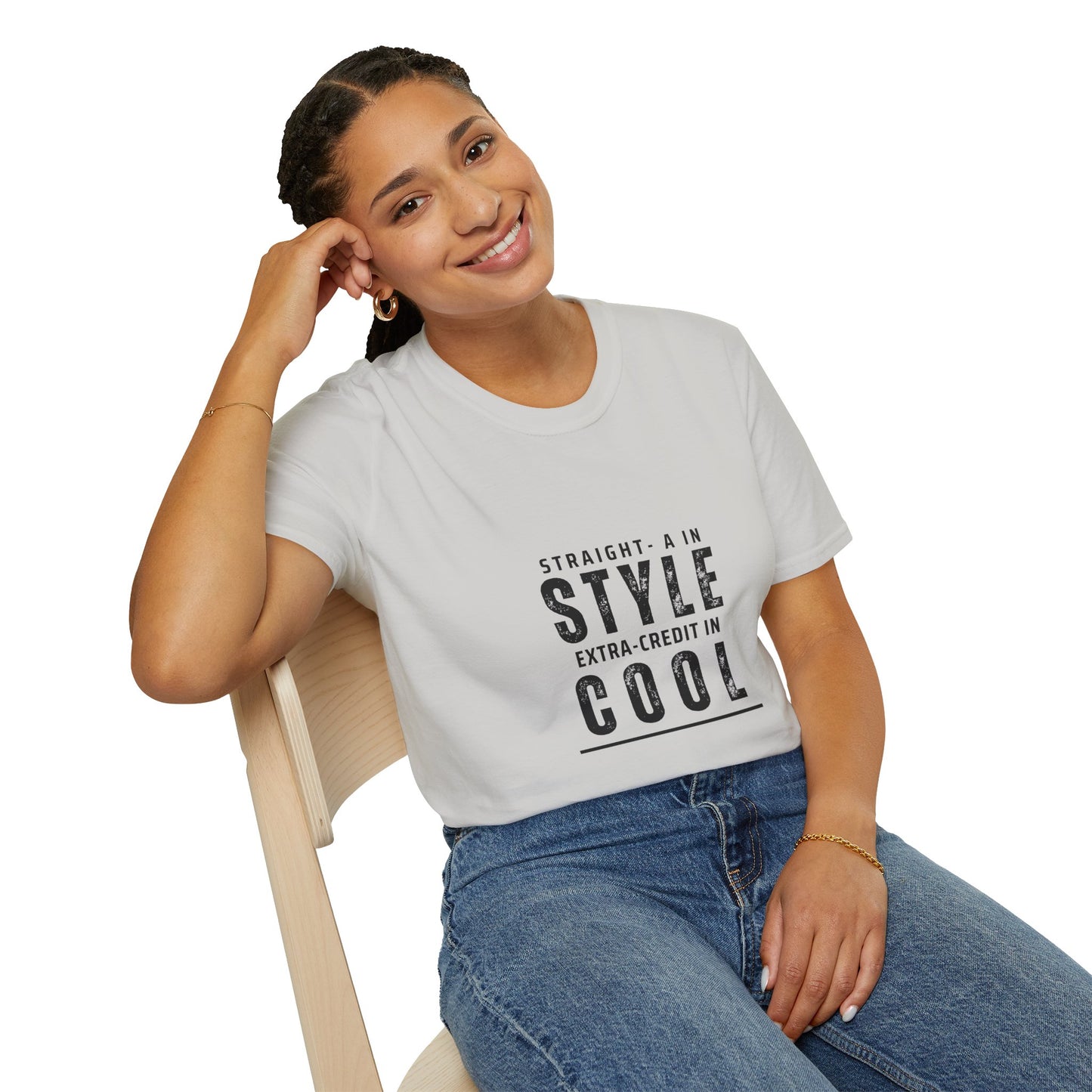 Straight-A in Style, Extra-Credit in School Unisex Soft Style Tee