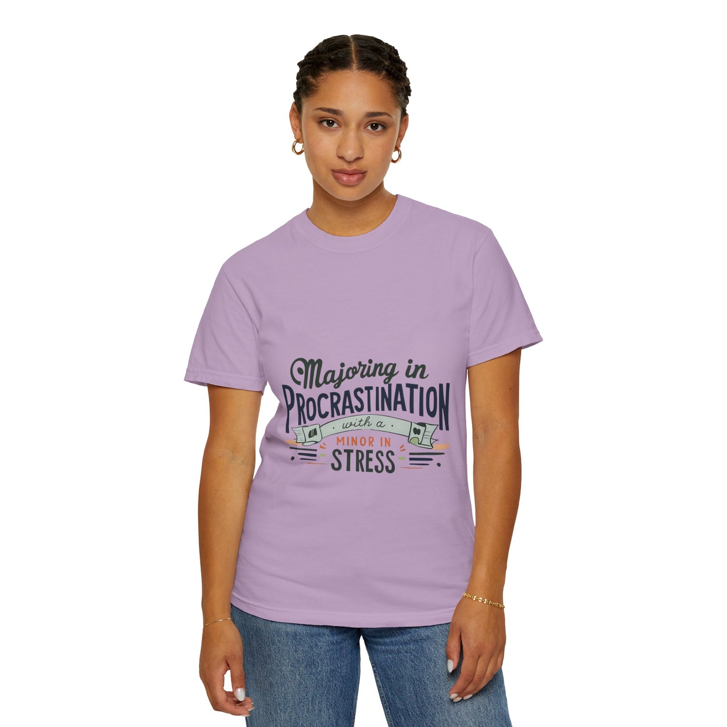 Funny Procrastination T-Shirt for Students - Unisex Garment-Dyed Tee