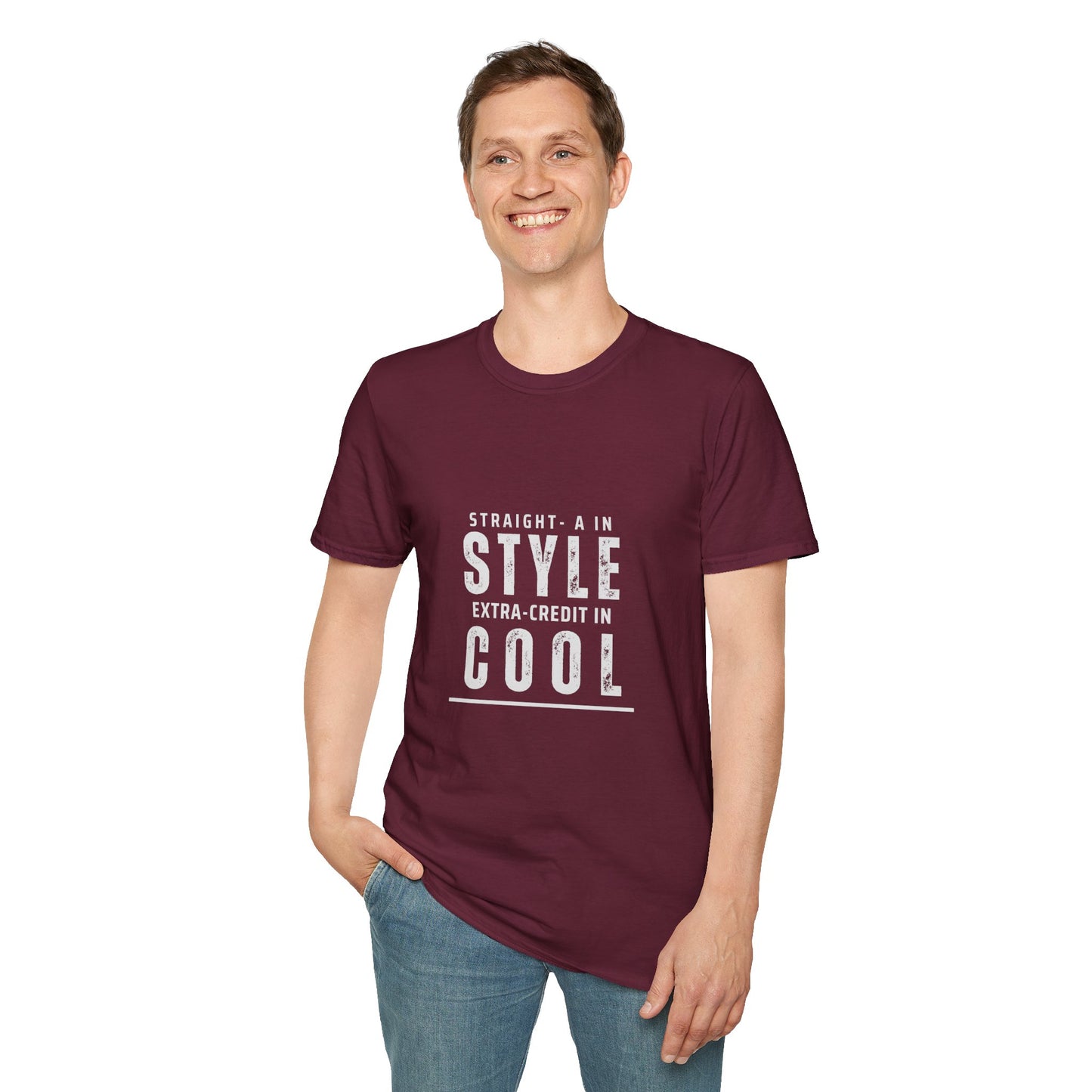 Straight-A in Style, Extra-Credit in School Unisex Soft Style Tee