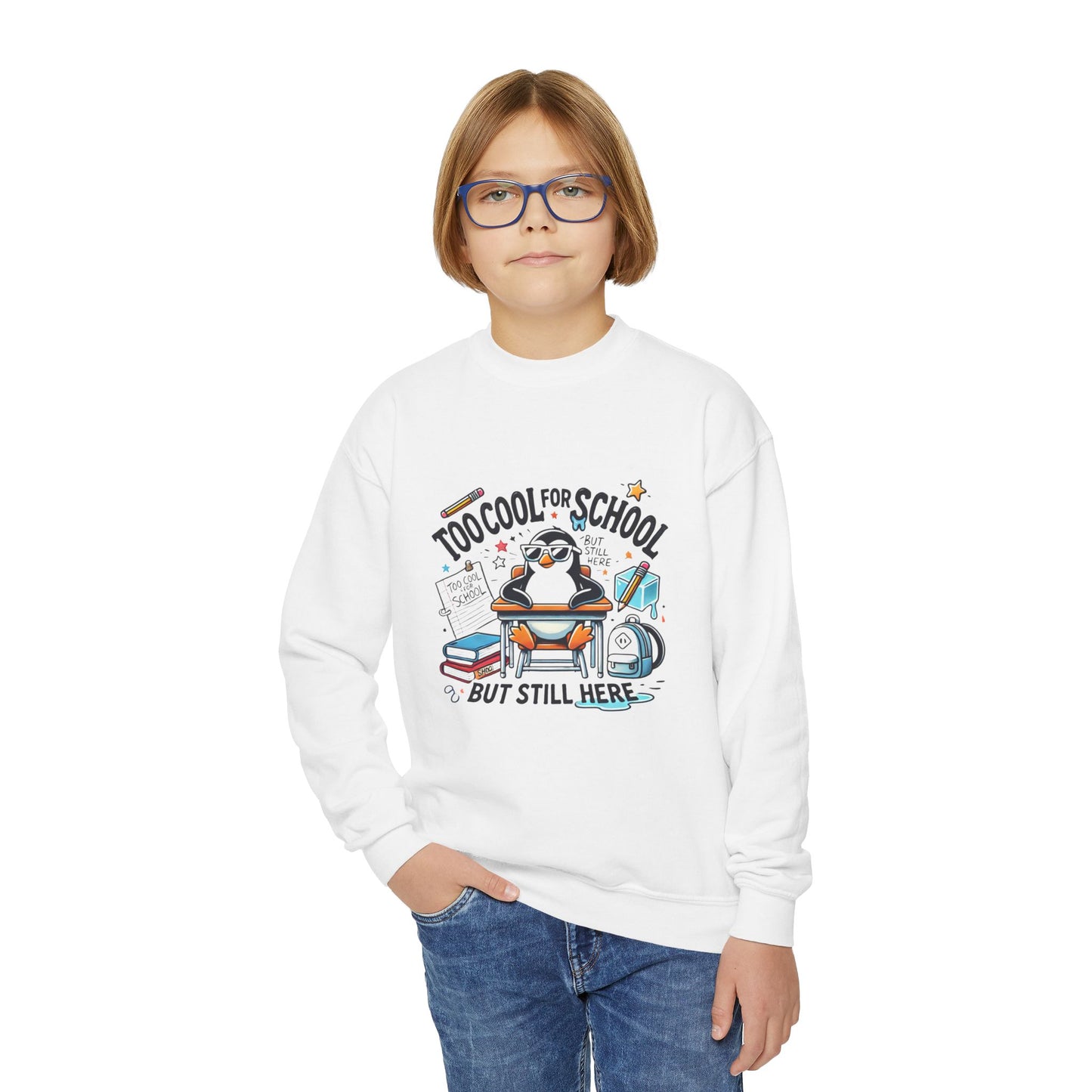 Too Cool for School Kids Crewneck Sweatshirt