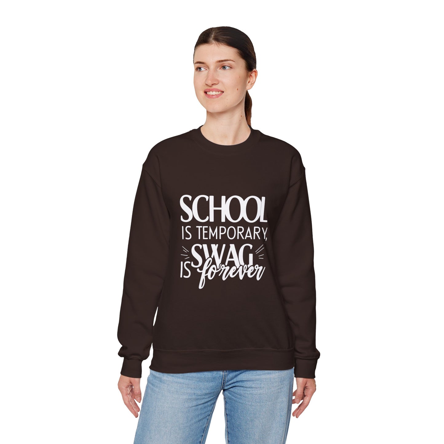 Unisex Crewneck Sweatshirt - "School is Temporary, Swag is Forever"