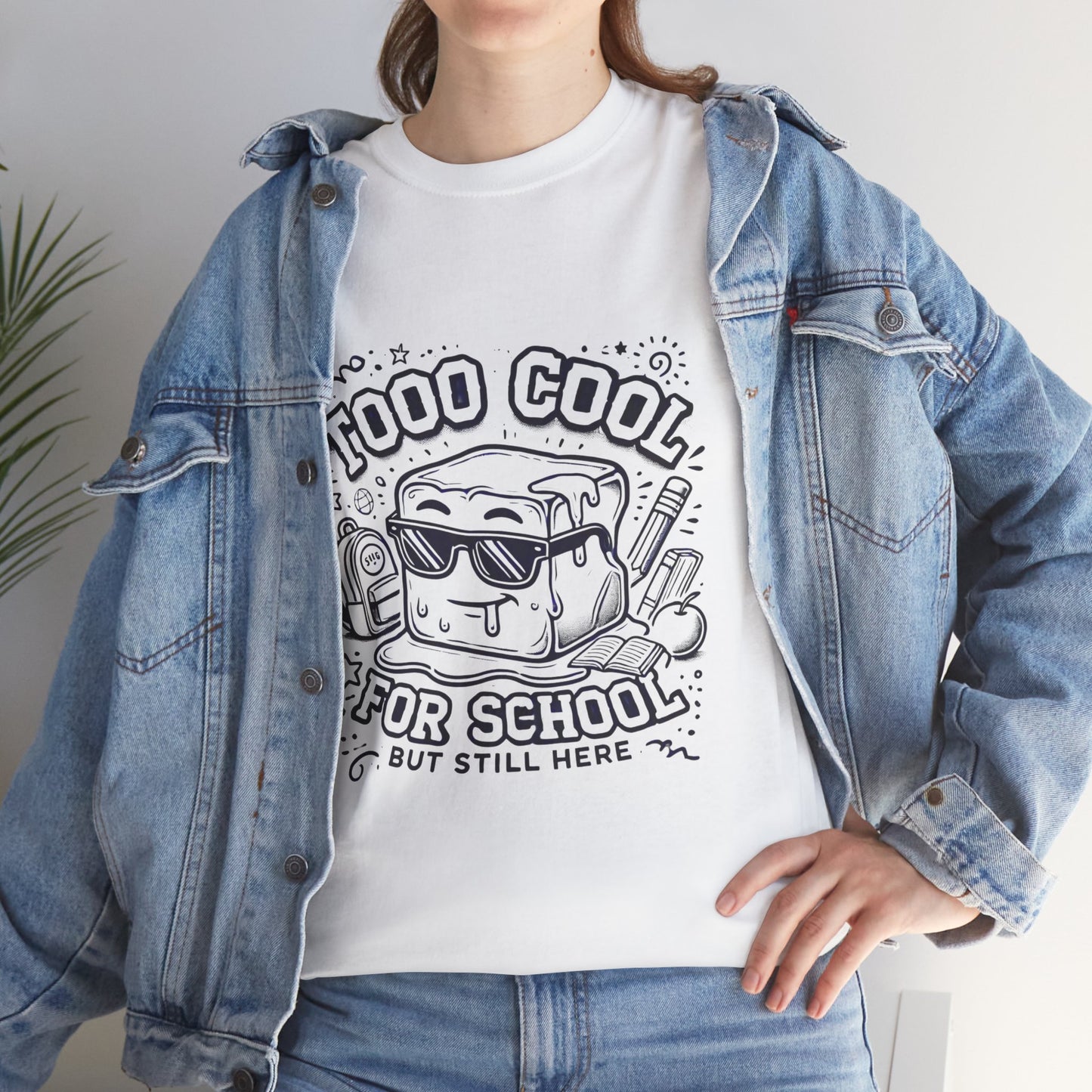 Too Cool for School-Unisex Heavy Cotton Tee for Adult