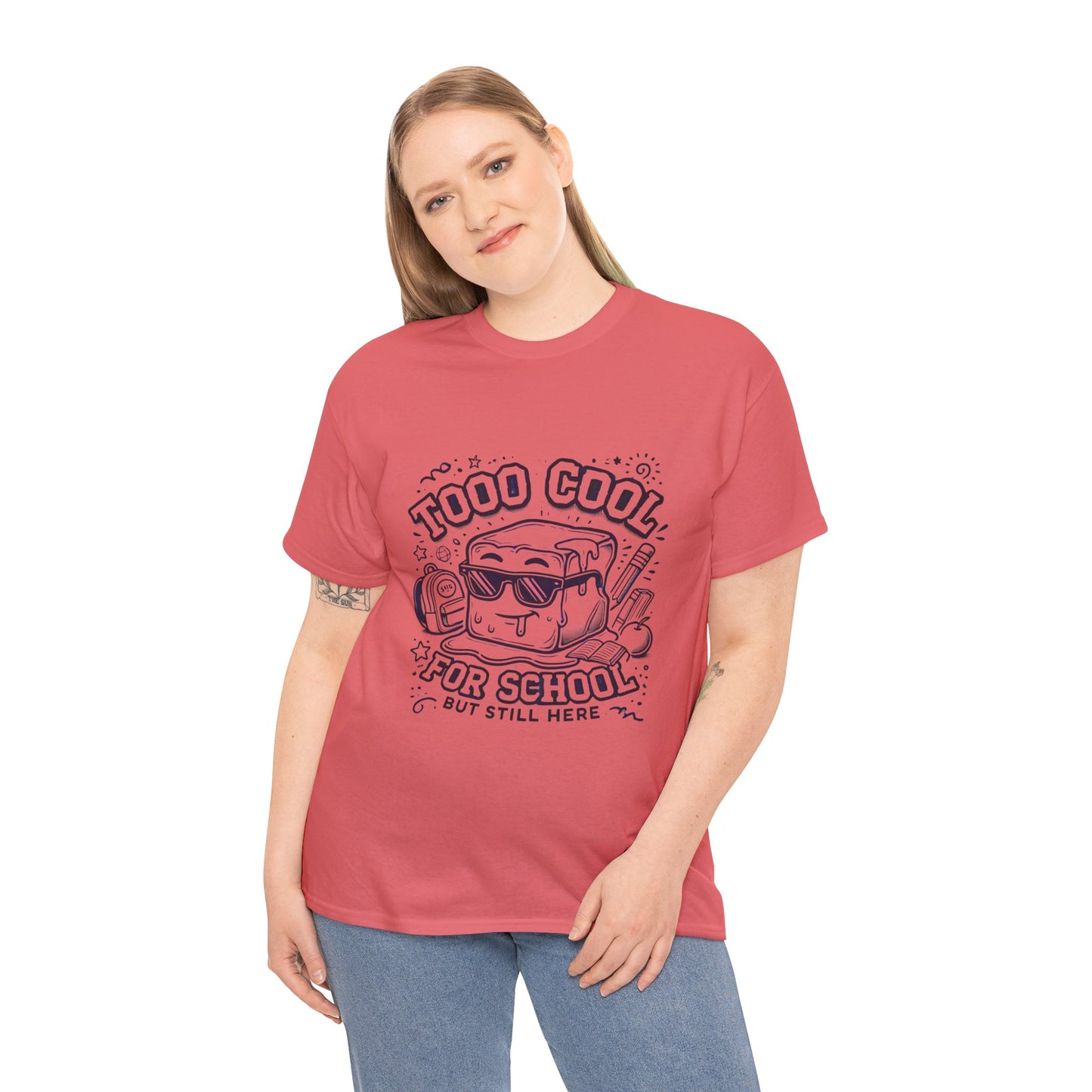 Too Cool for School-Unisex Heavy Cotton Tee for Adult