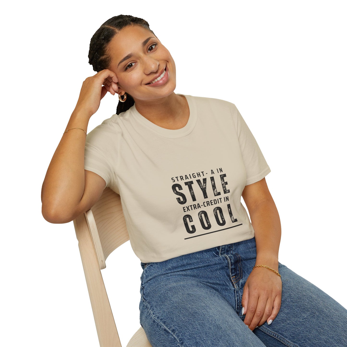 Straight-A in Style, Extra-Credit in School Unisex Soft Style Tee