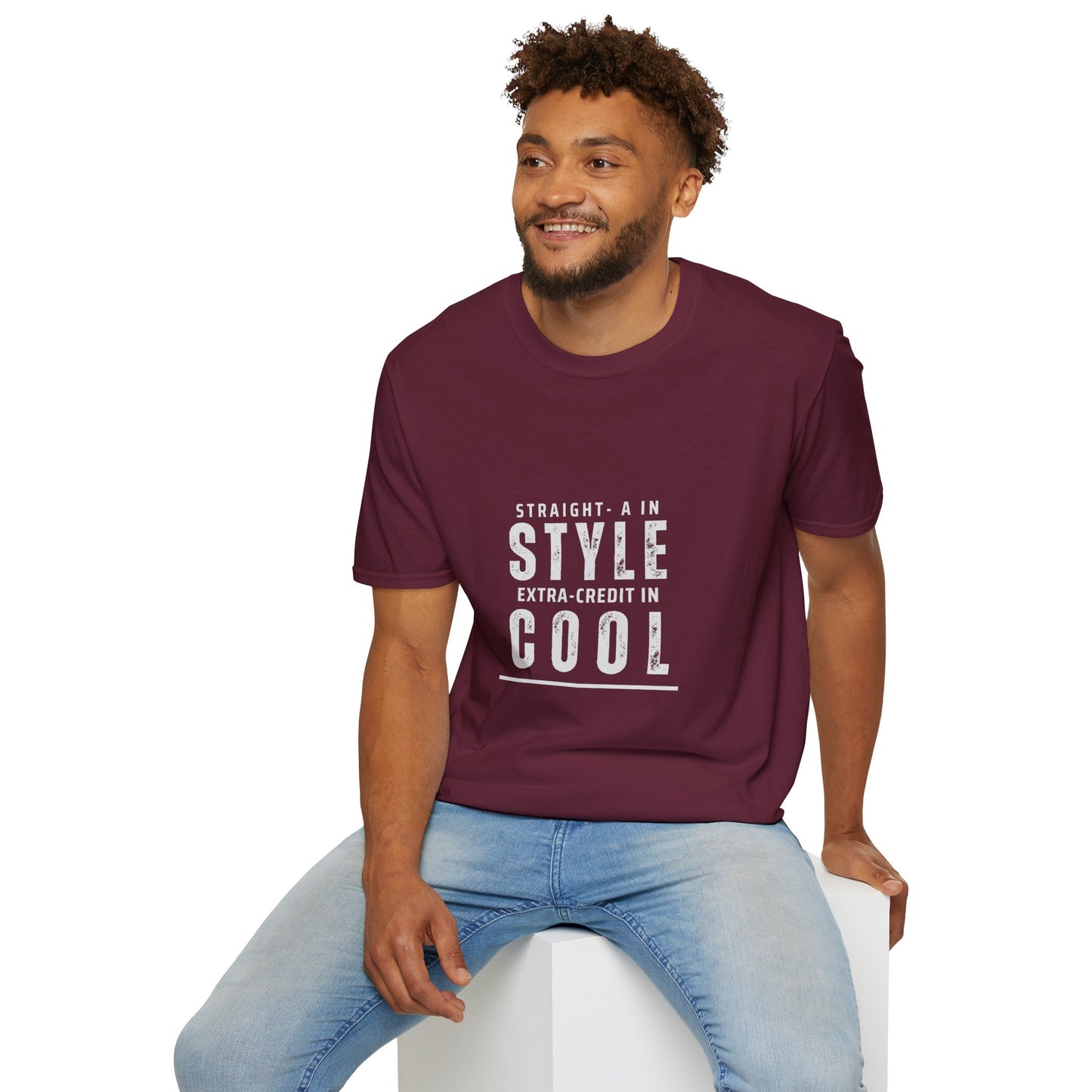 Straight-A in Style, Extra-Credit in School Unisex Soft Style Tee