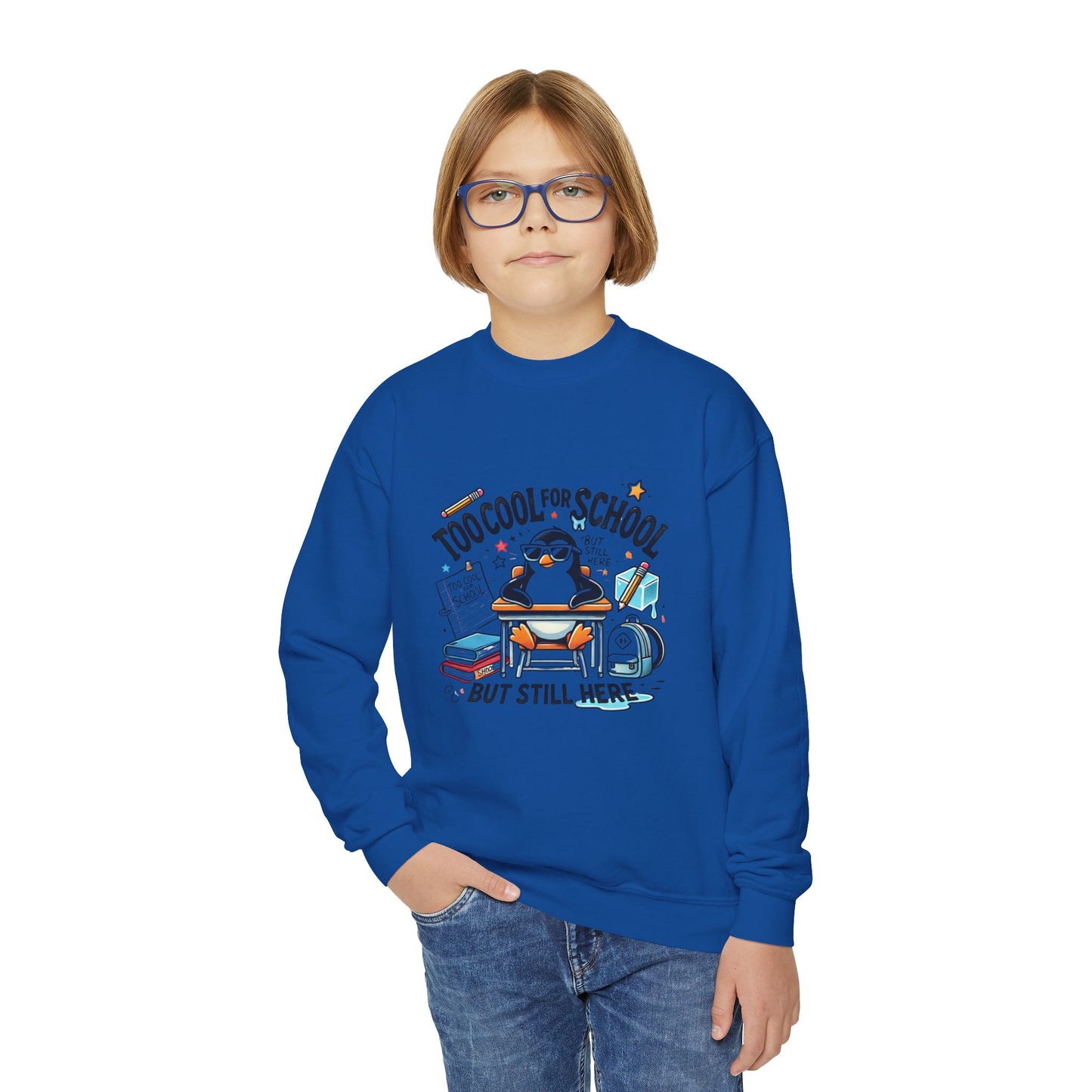 Too Cool for School Kids Crewneck Sweatshirt