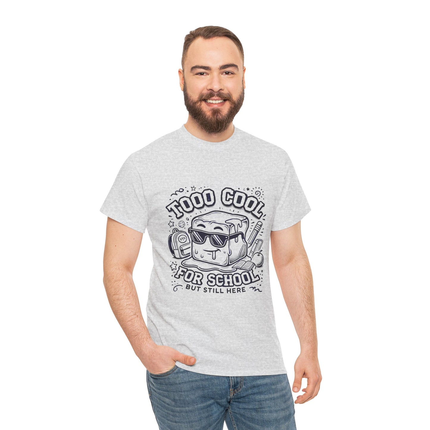 Too Cool for School-Unisex Heavy Cotton Tee for Adult