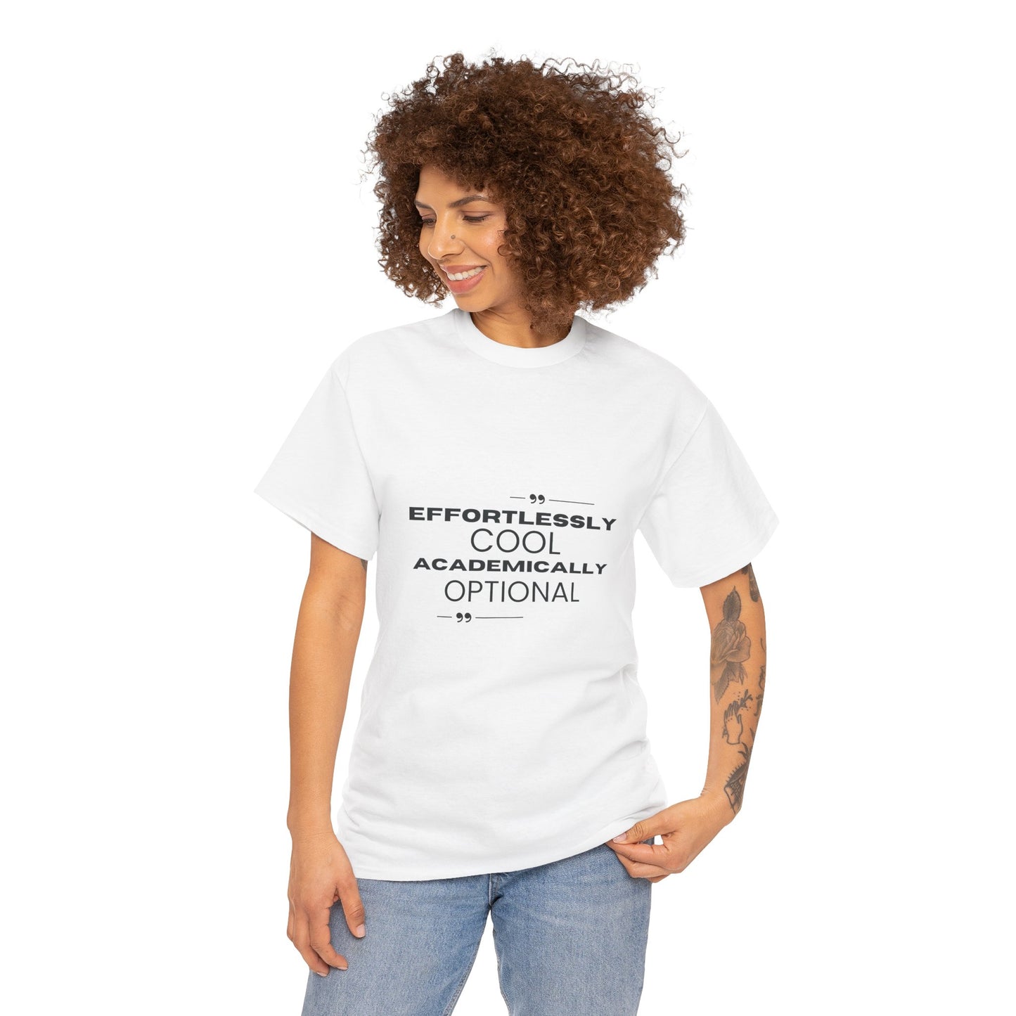 Effortlessly Cool Academically Optional_ Unisex Heavy Cotton Tee