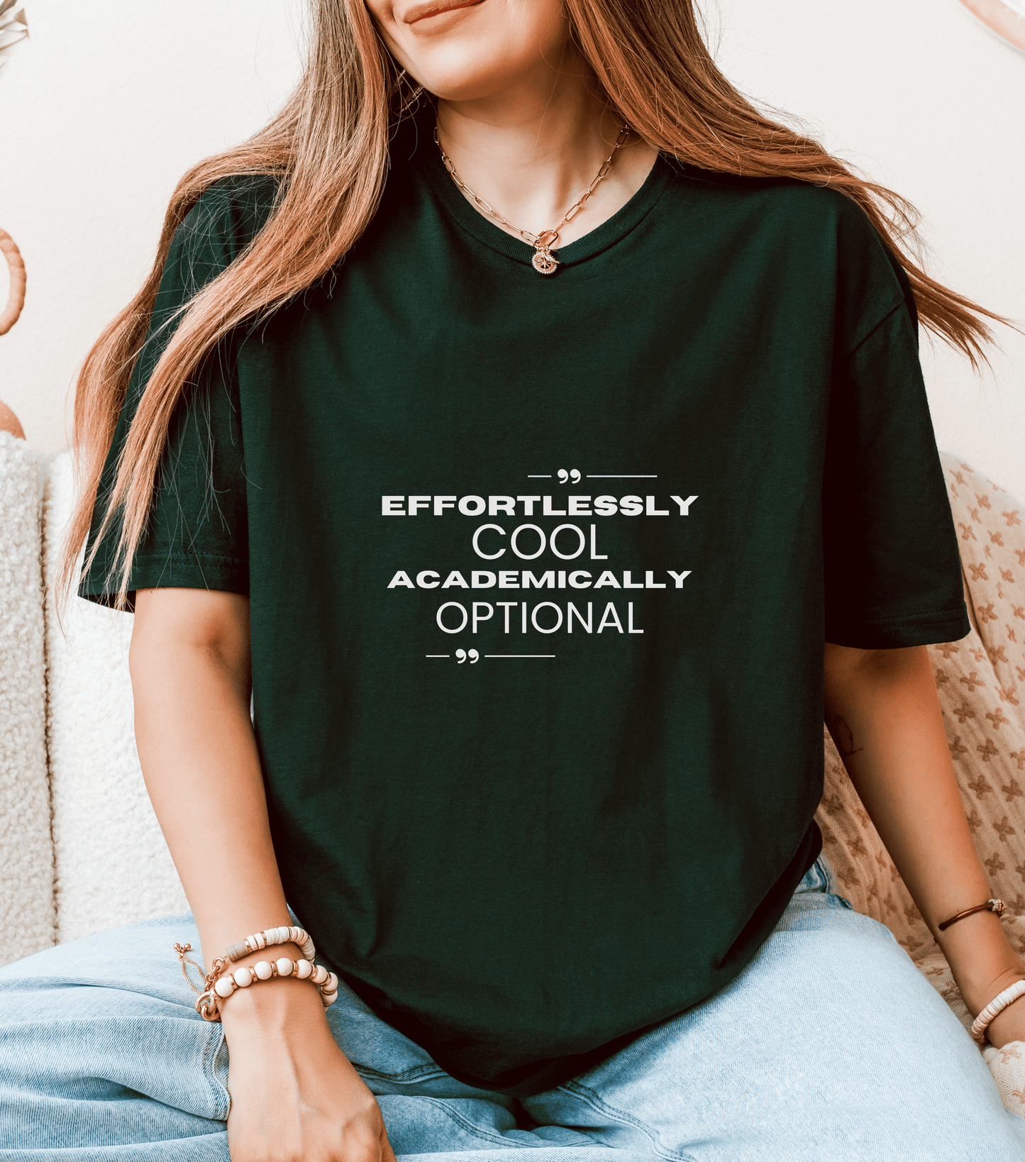 Effortlessly Cool Academically Optional_ Unisex Heavy Cotton Tee